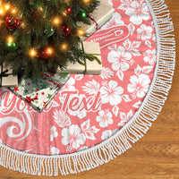 Custom Hawaii Kauai Island Tree Skirt Hibiscus Pattern Seamless Tribal Simple Pink Pastel LT03 - Polynesian Pride