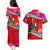 Wallis and Futuna Christmas Couples Matching Puletasi Dress and Hawaiian Shirt Santa Claus Holding Coat of Arms Polynesian Xmas Style LT03 - Polynesian Pride