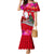 Wallis and Futuna Christmas Family Matching Mermaid Dress and Hawaiian Shirt Santa Claus Holding Coat of Arms Polynesian Xmas Style LT03 Mom's Dress Red - Polynesian Pride