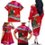 Wallis and Futuna Christmas Family Matching Off Shoulder Long Sleeve Dress and Hawaiian Shirt Santa Claus Holding Coat of Arms Polynesian Xmas Style LT03 - Polynesian Pride