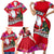 Wallis and Futuna Christmas Family Matching Short Sleeve Bodycon Dress and Hawaiian Shirt Santa Claus Holding Coat of Arms Polynesian Xmas Style LT03 - Polynesian Pride