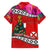 Wallis and Futuna Christmas Family Matching Short Sleeve Bodycon Dress and Hawaiian Shirt Santa Claus Holding Coat of Arms Polynesian Xmas Style LT03 - Polynesian Pride