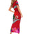 Wallis and Futuna Christmas Family Matching Short Sleeve Bodycon Dress and Hawaiian Shirt Santa Claus Holding Coat of Arms Polynesian Xmas Style LT03 - Polynesian Pride