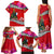 Wallis and Futuna Christmas Family Matching Tank Maxi Dress and Hawaiian Shirt Santa Claus Holding Coat of Arms Polynesian Xmas Style LT03 - Polynesian Pride