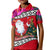 Wallis and Futuna Christmas Kid Polo Shirt Santa Claus Holding Coat of Arms Polynesian Xmas Style LT03 Kid Red - Polynesian Pride