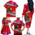 Custom Wallis and Futuna Christmas Family Matching Off Shoulder Long Sleeve Dress and Hawaiian Shirt Santa Claus Holding Coat of Arms Polynesian Xmas Style LT03 - Polynesian Pride