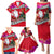 Custom Wallis and Futuna Christmas Family Matching Puletasi Dress and Hawaiian Shirt Santa Claus Holding Coat of Arms Polynesian Xmas Style LT03 - Polynesian Pride