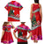 Custom Wallis and Futuna Christmas Family Matching Tank Maxi Dress and Hawaiian Shirt Santa Claus Holding Coat of Arms Polynesian Xmas Style LT03 - Polynesian Pride