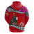 Custom Wallis and Futuna Christmas Hoodie Santa Claus Holding Coat of Arms Polynesian Xmas Style LT03 - Polynesian Pride