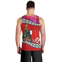 Custom Wallis and Futuna Christmas Men Tank Top Santa Claus Holding Coat of Arms Polynesian Xmas Style LT03 - Polynesian Pride