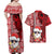 Mele Kalikimaka Hawaii Christmas Couples Matching Off Shoulder Maxi Dress and Hawaiian Shirt Santa Claus Kakau Tribal Mix Polynesia Tattoo LT03 - Polynesian Pride