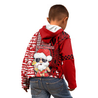 Mele Kalikimaka Hawaii Christmas Kid Hoodie Santa Claus Kakau Tribal Mix Polynesia Tattoo LT03 - Polynesian Pride