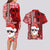 Custom Mele Kalikimaka Hawaii Christmas Couples Matching Long Sleeve Bodycon Dress and Hawaiian Shirt Santa Claus Kakau Tribal Mix Polynesia Tattoo LT03 - Polynesian Pride