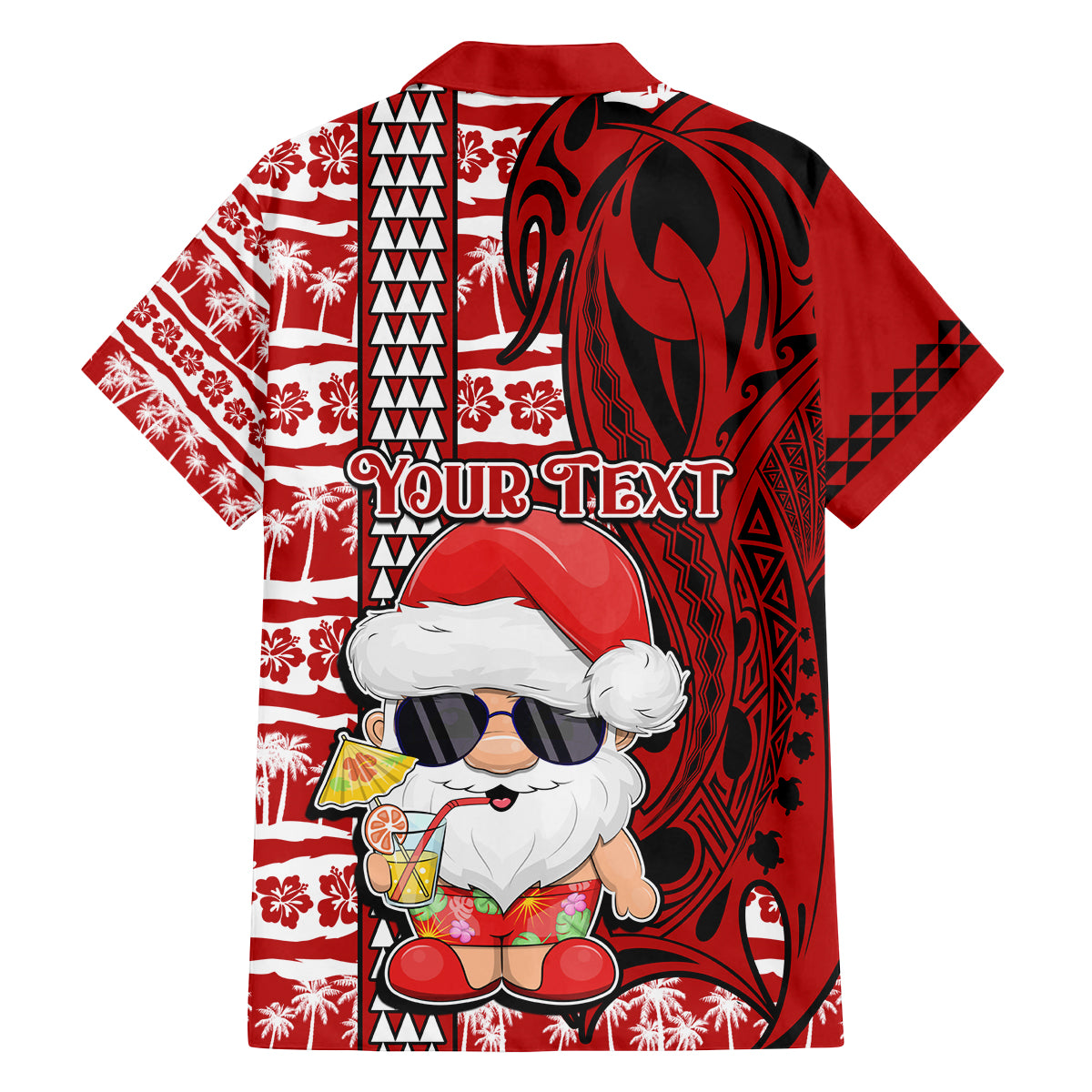 Custom Mele Kalikimaka Hawaii Christmas Family Matching Long Sleeve Bodycon Dress and Hawaiian Shirt Santa Claus Kakau Tribal Mix Polynesia Tattoo LT03 - Polynesian Pride