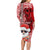 Custom Mele Kalikimaka Hawaii Christmas Long Sleeve Bodycon Dress Santa Claus Kakau Tribal Mix Polynesia Tattoo LT03 - Polynesian Pride