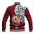 French Polynesia Christmas Baseball Jacket Santa Hold Seal with Polynesian Tribal Tattoo LT03 - Polynesian Pride