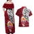 French Polynesia Christmas Couples Matching Off Shoulder Maxi Dress and Hawaiian Shirt Santa Hold Seal with Polynesian Tribal Tattoo LT03 - Polynesian Pride