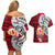 French Polynesia Christmas Couples Matching Off Shoulder Short Dress and Hawaiian Shirt Santa Hold Seal with Polynesian Tribal Tattoo LT03 - Polynesian Pride