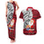 French Polynesia Christmas Couples Matching Tank Maxi Dress and Hawaiian Shirt Santa Hold Seal with Polynesian Tribal Tattoo LT03 Red - Polynesian Pride