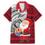 French Polynesia Christmas Family Matching Mermaid Dress and Hawaiian Shirt Santa Hold Seal with Polynesian Tribal Tattoo LT03 Dad's Shirt - Short Sleeve Red - Polynesian Pride