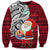 French Polynesia Christmas Sweatshirt Santa Hold Seal with Polynesian Tribal Tattoo LT03 Unisex Red - Polynesian Pride