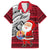 Custom French Polynesia Christmas Family Matching Puletasi Dress and Hawaiian Shirt Santa Hold Seal with Polynesian Tribal Tattoo LT03 Dad's Shirt - Short Sleeve Red - Polynesian Pride