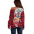 Custom French Polynesia Christmas Off Shoulder Sweater Santa Hold Seal with Polynesian Tribal Tattoo LT03 - Polynesian Pride