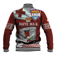 Mate Ma'a Tonga Baseball Jacket Haamonga a Maui and White Dove - Tongan Kupesi Ngatu LT03 - Polynesian Pride