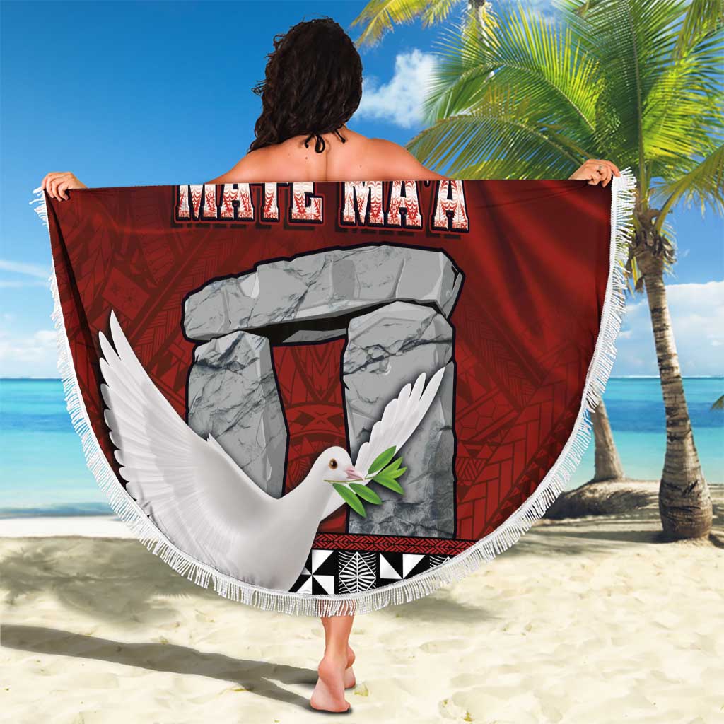 Mate Ma'a Tonga Beach Blanket Haamonga a Maui and White Dove - Tongan Kupesi Ngatu LT03 - Polynesian Pride