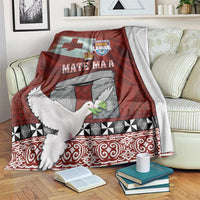Mate Ma'a Tonga Blanket Haamonga a Maui and White Dove - Tongan Kupesi Ngatu LT03 Red - Polynesian Pride