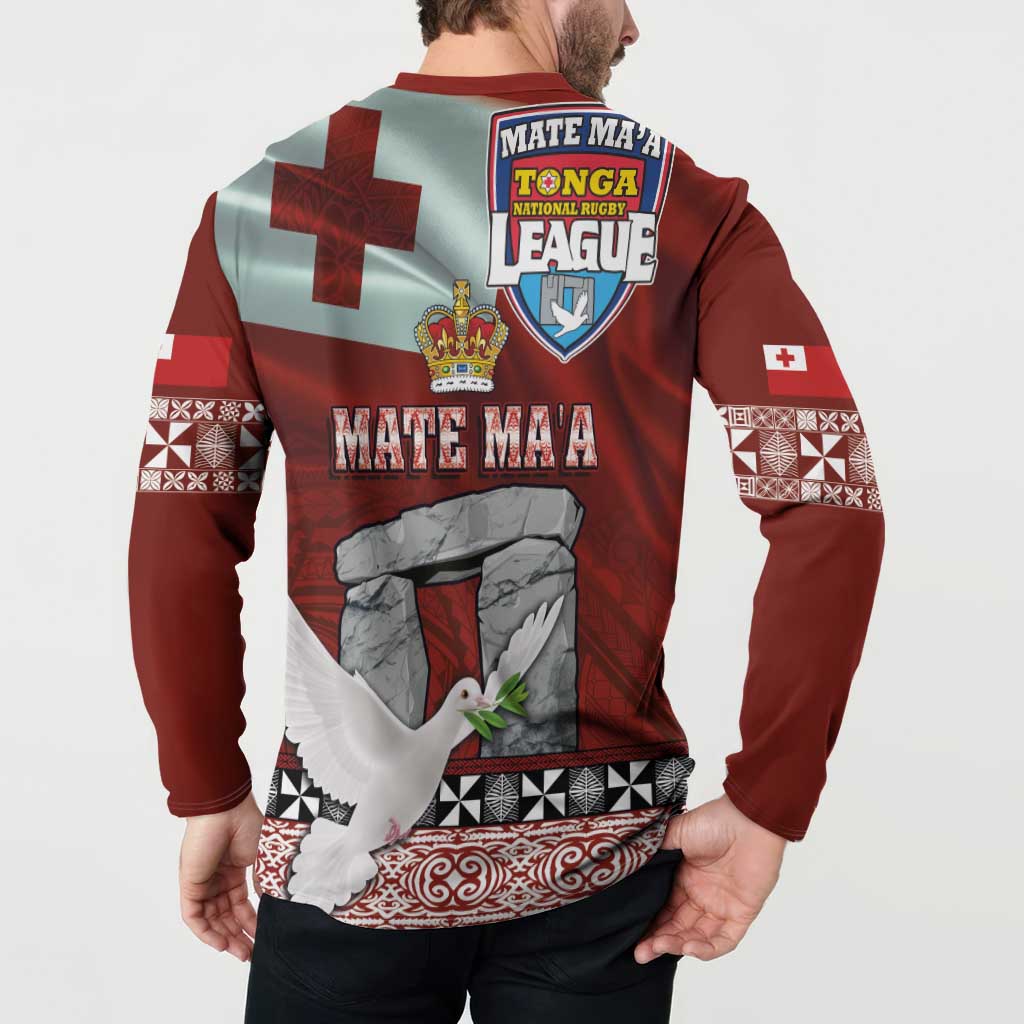 Mate Ma'a Tonga Button Sweatshirt Haamonga a Maui and White Dove - Tongan Kupesi Ngatu LT03 - Polynesian Pride