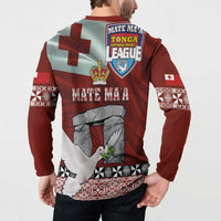 Mate Ma'a Tonga Button Sweatshirt Haamonga a Maui and White Dove - Tongan Kupesi Ngatu LT03 - Polynesian Pride
