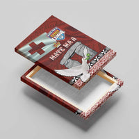 Mate Ma'a Tonga Canvas Wall Art Haamonga a Maui and White Dove - Tongan Kupesi Ngatu LT03 - Polynesian Pride
