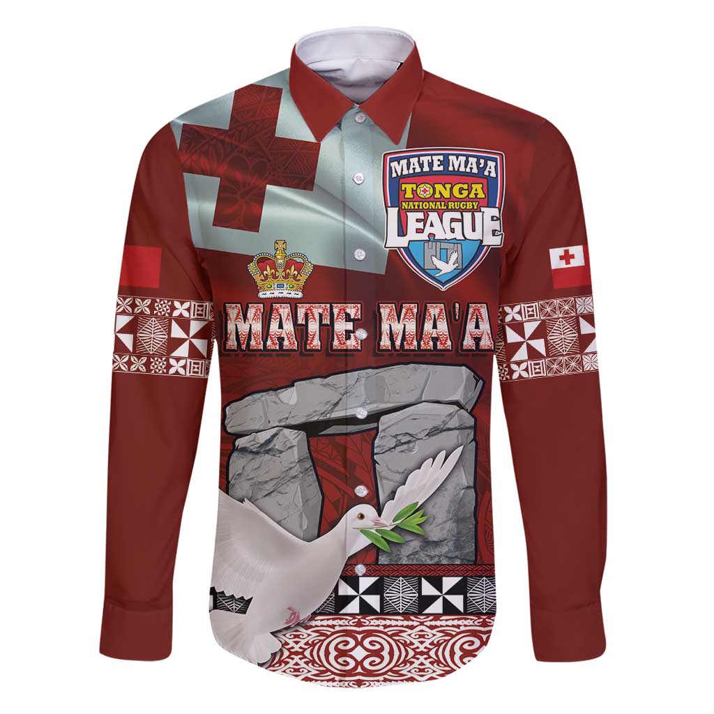 Mate Ma'a Tonga Family Matching Long Sleeve Bodycon Dress and Hawaiian Shirt Haʻamonga ʻa Maui and White Dove - Tongan Kupesi Ngatu