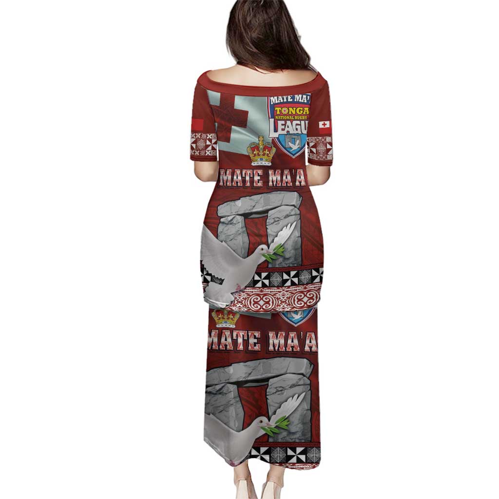 Mate Ma'a Tonga Family Matching Puletasi and Hawaiian Shirt Haʻamonga ʻa Maui and White Dove - Tongan Kupesi Ngatu