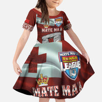 Mate Ma'a Tonga Kid Short Sleeve Dress Haʻamonga ʻa Maui and White Dove - Tongan Kupesi Ngatu