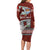 Mate Ma'a Tonga Long Sleeve Bodycon Dress Haʻamonga ʻa Maui and White Dove - Tongan Kupesi Ngatu