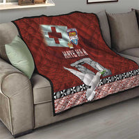 Mate Ma'a Tonga Quilt Haʻamonga ʻa Maui and White Dove - Tongan Kupesi Ngatu