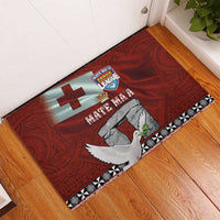 Mate Ma'a Tonga Rubber Doormat Haamonga a Maui and White Dove - Tongan Kupesi Ngatu LT03 - Polynesian Pride