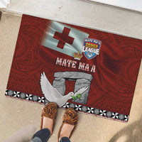 Mate Ma'a Tonga Rubber Doormat Haamonga a Maui and White Dove - Tongan Kupesi Ngatu LT03 - Polynesian Pride