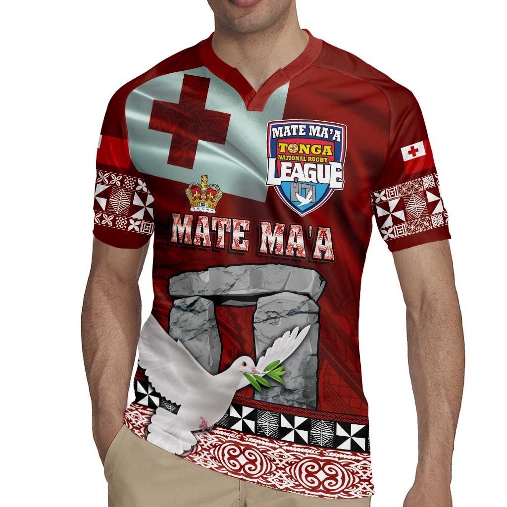 Mate Ma'a Tonga Rugby Jersey Haamonga a Maui and White Dove - Tongan Kupesi Ngatu LT03 - Polynesian Pride