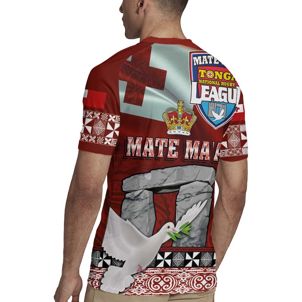 Mate Ma'a Tonga Rugby Jersey Haamonga a Maui and White Dove - Tongan Kupesi Ngatu LT03 - Polynesian Pride