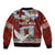 Mate Ma'a Tonga Sleeve Zip Bomber Jacket Haʻamonga ʻa Maui and White Dove - Tongan Kupesi Ngatu