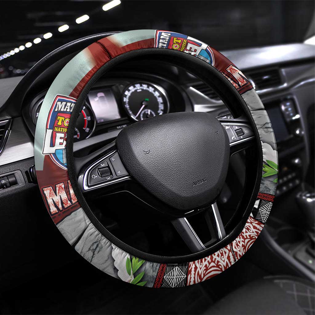 Mate Ma'a Tonga Steering Wheel Cover Haʻamonga ʻa Maui and White Dove - Tongan Kupesi Ngatu