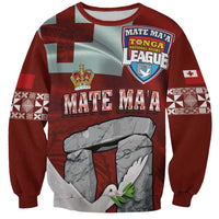 Mate Ma'a Tonga Sweatshirt Haamonga a Maui and White Dove - Tongan Kupesi Ngatu LT03 Unisex Red - Polynesian Pride