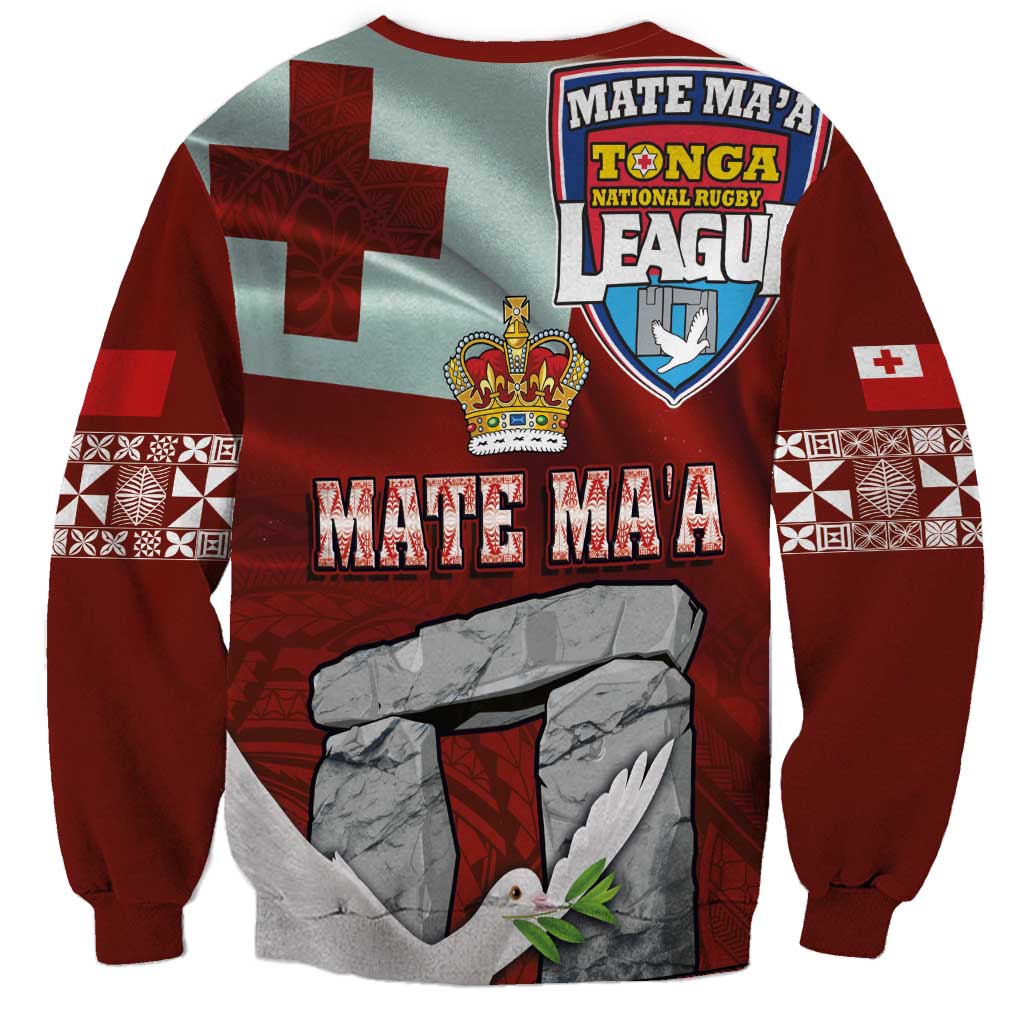Mate Ma'a Tonga Sweatshirt Haamonga a Maui and White Dove - Tongan Kupesi Ngatu LT03 - Polynesian Pride