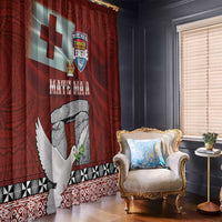 Mate Ma'a Tonga Window Curtain Haamonga a Maui and White Dove - Tongan Kupesi Ngatu LT03 - Polynesian Pride
