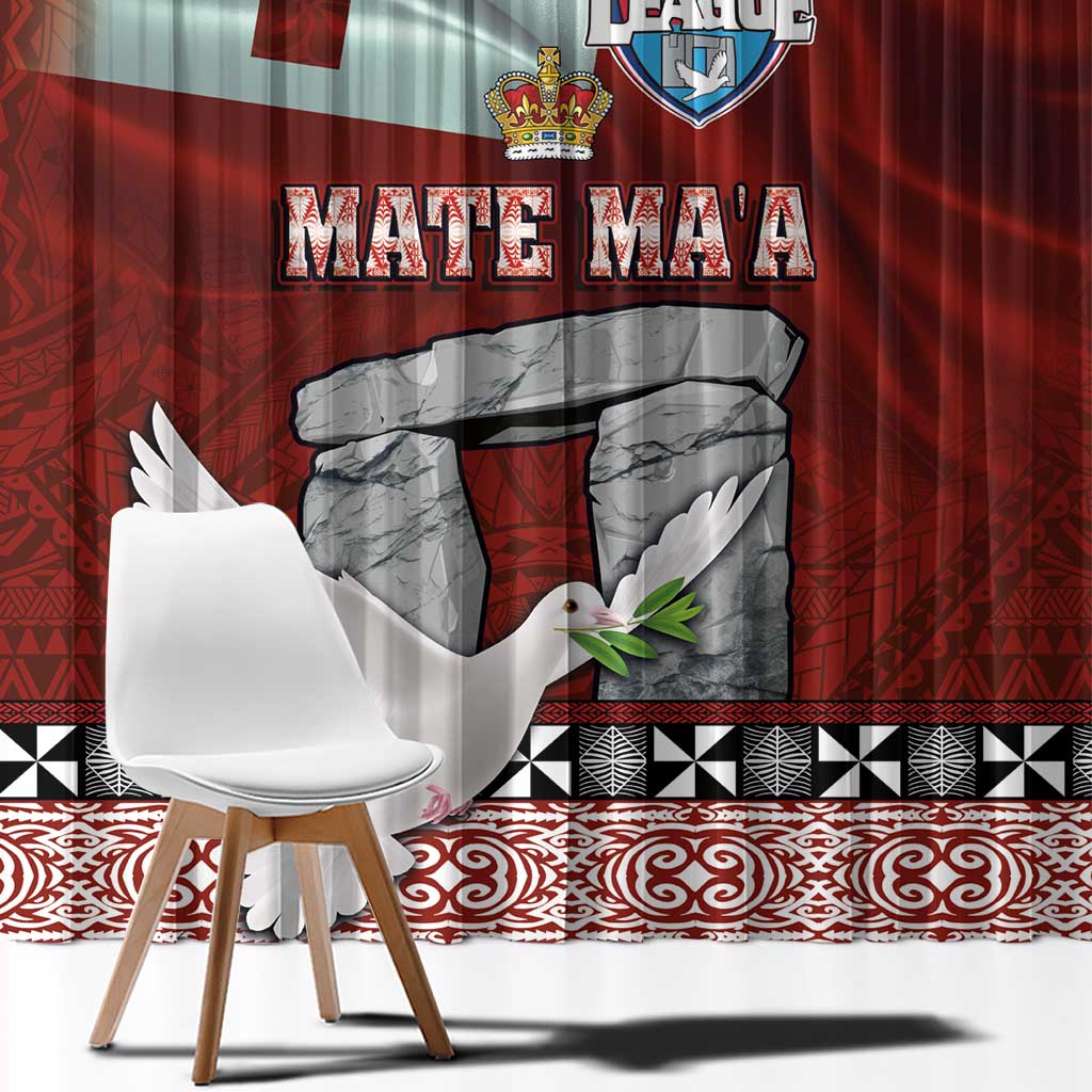 Mate Ma'a Tonga Window Curtain Haamonga a Maui and White Dove - Tongan Kupesi Ngatu LT03 - Polynesian Pride