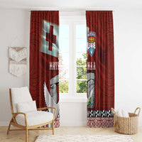 Mate Ma'a Tonga Window Curtain Haamonga a Maui and White Dove - Tongan Kupesi Ngatu LT03 - Polynesian Pride