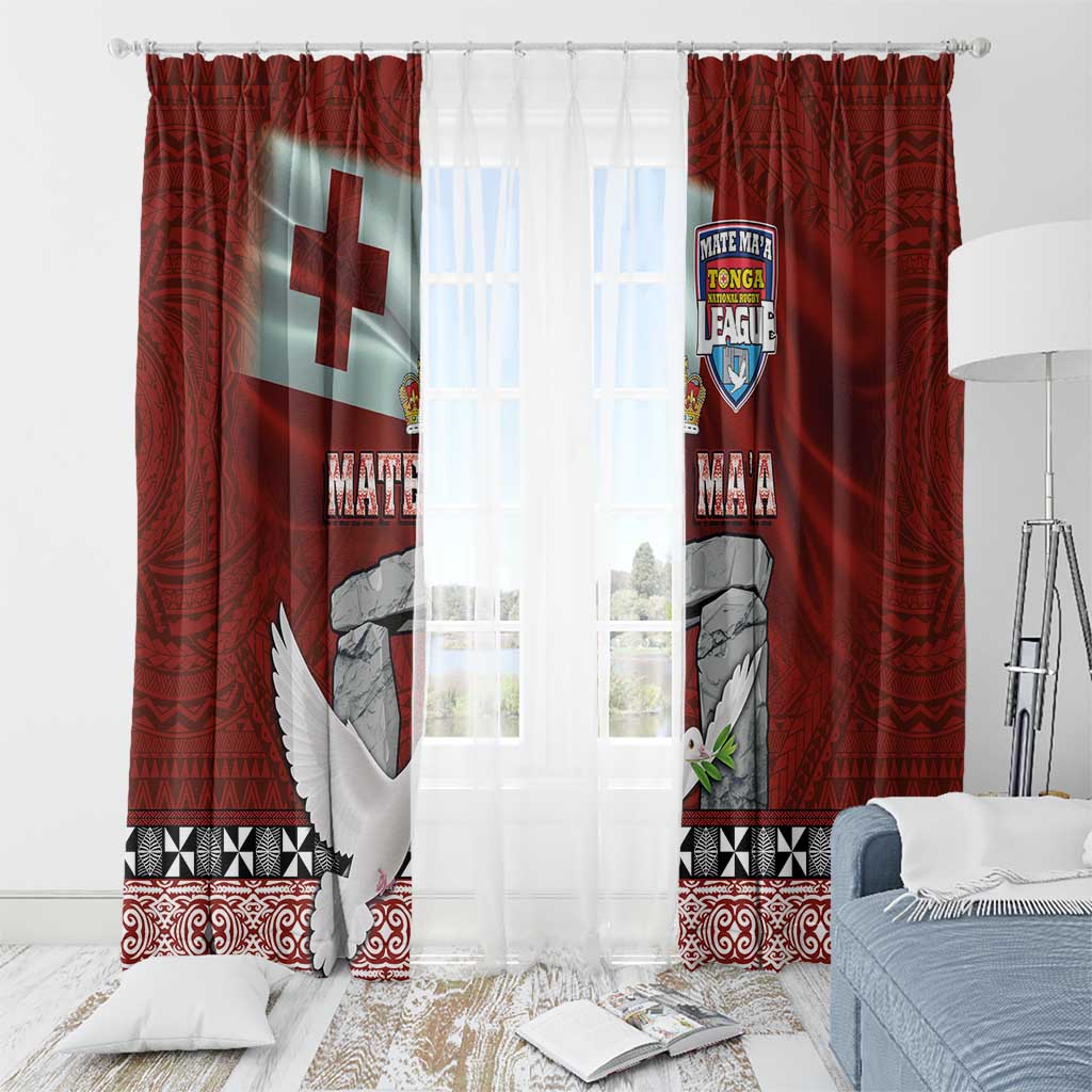 Mate Ma'a Tonga Window Curtain Haamonga a Maui and White Dove - Tongan Kupesi Ngatu LT03 - Polynesian Pride